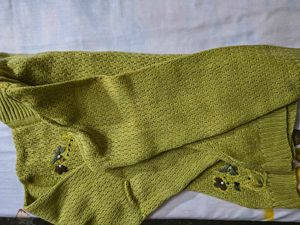 Green Wool Readymade Sweater