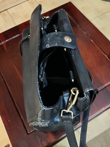 Classic Black Handbag with Gold Hardware