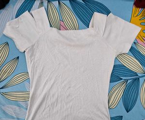 White Cold Shoulder T-Shirt