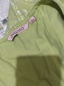 1.Lime Green Embroidered Long Shrug Style Kurta
