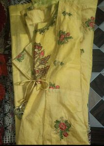 Yellow Printed Anarkali Gown