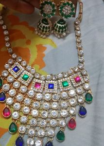Colorful Gemstone Necklace &amp; Earring Set