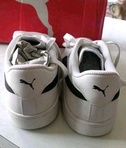 Puma White &amp; Black Sneakers