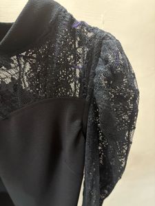 Party Puff Sleeves Self Design Top