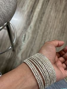Sparkling Rhinestone Bangle Set