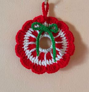 Handmade Crochet Christmas Wreath Ornament