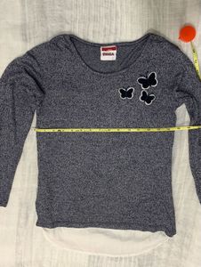 Imported Cute High Low Top with Butterflies