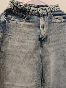 Vintage Wash Wide Leg Jeans
