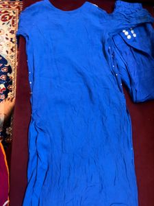 SALE🎉Stone Work Blue Kurta Set