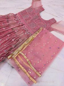 Front Cut Lehga+Lehga Choli For Wedding