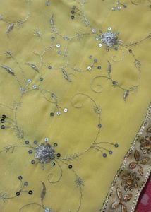 Yellow Embroidered Saree