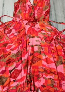 RED KHEE LENGTH DRESS FOR WOMEN/GIRLS