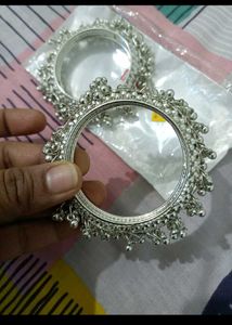 Silver Oxidised Bangles Set