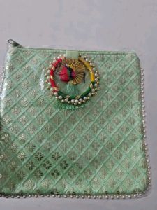 Embroidered Clutch with Embellishments