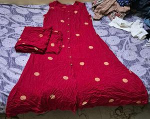 Red Kurta Set with Dupatta