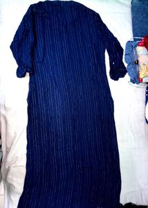 Elegant Navy Blue Embroidered Kurti
