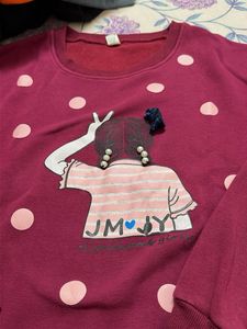 Cute Burgundy Polka Dot Sweatshirt