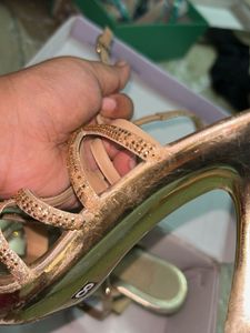 Sparkling Gold Strappy Heels