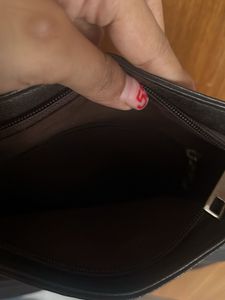 Classic drak brown pure  Leather Crossbody Bag