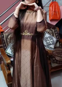 price drop 📉 Full Flare Brown Kurta