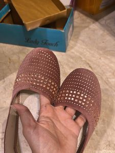 Sparkly Rose Gold Ballet Flats