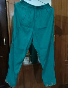 Embroidered Orange Kurta with Teal Dupatta