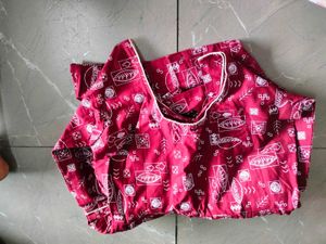 Maroon Printed Kurta