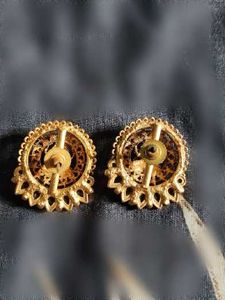 Exquisite Gold Tone Earrings with Embellishments