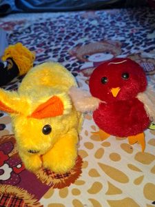 Cute Plush Stuffed Animals - Yellow Bunny & Red Bi