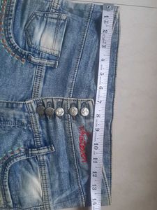 Stylish Hand-painted and embroidered Denim Jeans