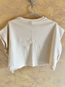 Butter Yellow Cropped T-Shirt with Catania Print