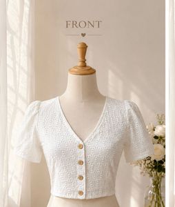 White hakkoba print blouse