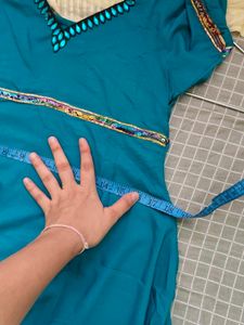 Turquoise Blue Embroidered Anarkali Dress