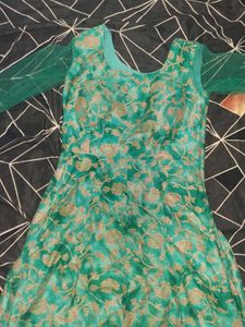 Elegant Green Floral Gown