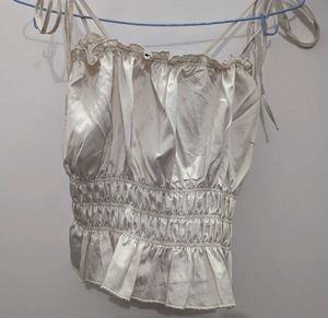 Satin Ruched Cami Top