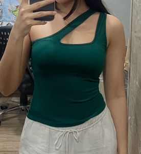 Emerald Green One-Shoulder Top