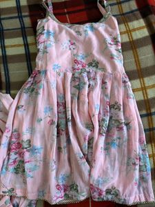 Floral Printed Peach sharara set