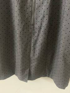 Chic Grey Polka Dot Smart Casual Dress