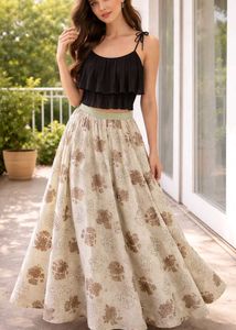 Boho Floral Print Maxi Skirt