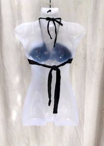 I. Stylish Black Textured Bikini Top