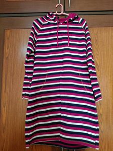 Shyla Striped Hooded Dress Size M