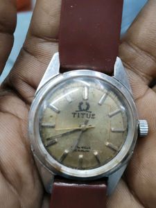 Vintage TITUS Watch with Brown Strap