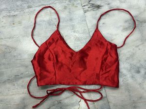 satin backless blouse