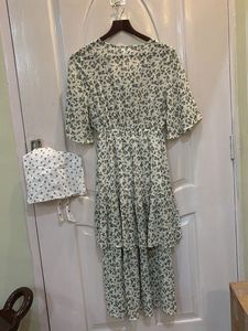 Floral Print Tiered Midi Dress