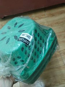 Green Plastic Storage Basket stand organizer (ref