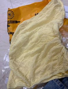 SAVANA Yellow Lace Tube Top
