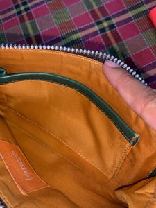 Vintage Emerald Green Genuine Leather  Zip wallet