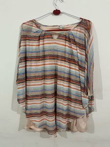 Striped Flowy Tunic Top