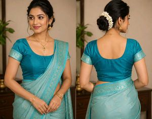 Elegant Teal Saree Blouse