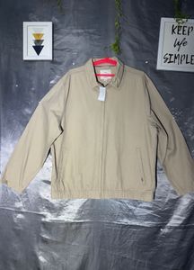 Classic Beige Bomber Jacket